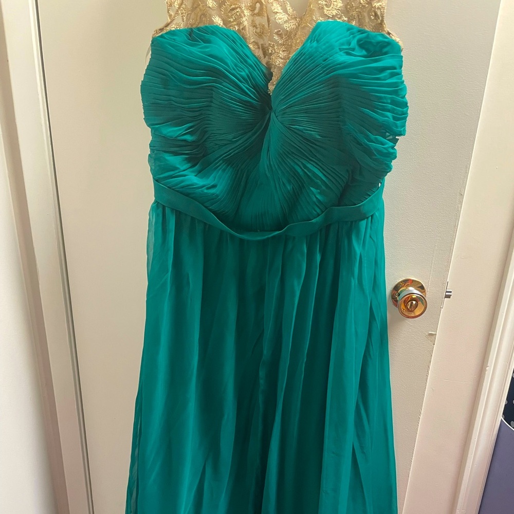 Emerald and Gold size 18 Light in the Box floor length evening gown